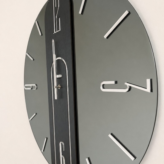 Orologio mistica 80cm da parete vetro fume grandi dimensioni moderno